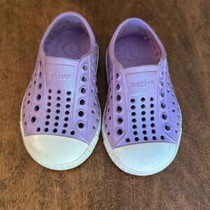 Purple shimmer toddle Native shoes